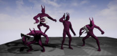 Devil Beast Character Animated Enemy Monster Creature Character Red 3D model 3D Model