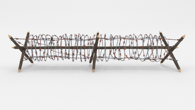 Lowpoly Barb Wire Obstacle 3 3D Model