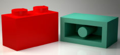 Brick 1×2 Orginial Size Ready for Print and Games 3D print model 3D Model