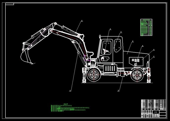 WLY5 Mini Tire Excavator 2D Drawings 3D model 3D Model