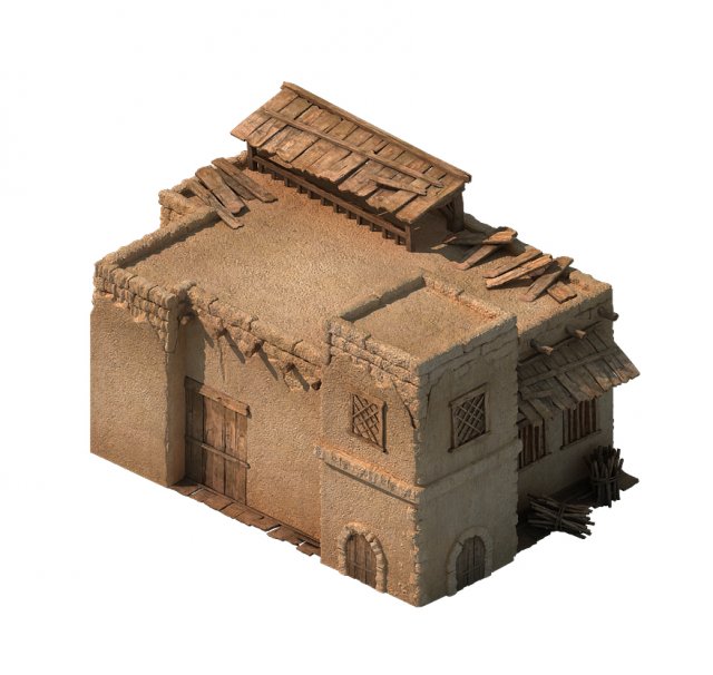 Desert Ancient Battlefield – House 02 3D Model