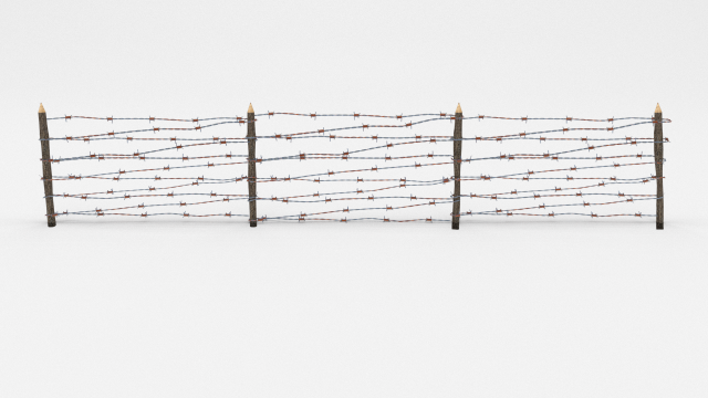 Lowpoly Barb Wire Obstacle 7 3D Model
