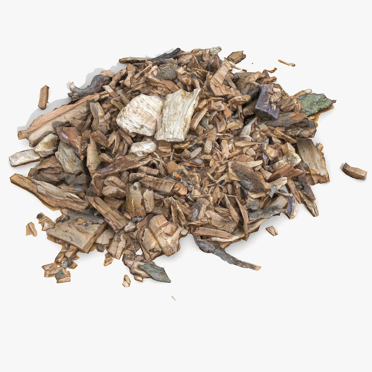 Wooden Plank Lumber Sawdust Debris 3D Model