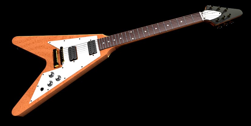 guitar flying v 3D Model