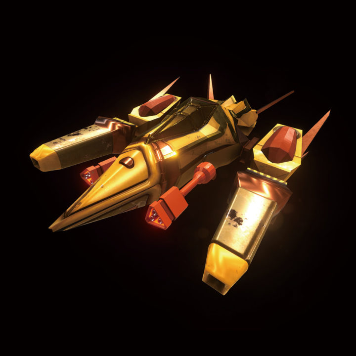 Low-Poly Game-Ready Spaceship Fighter Model 3D Model
