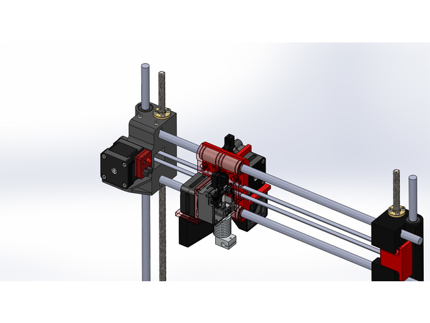 10mm Smooth Rod with T8 Leadscrew Version of Blackrocks X-Carriage 3D Print Model