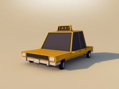 Cartoon Low Poly Taxi 3D Model