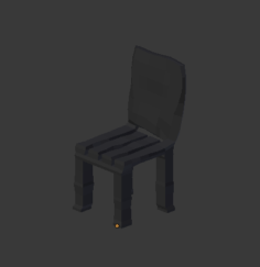 Wooden Chair lowpoly hand painted 3D Model