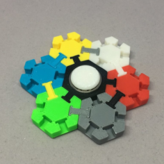 Hex Tile Fidget Spinner 3D Print Model