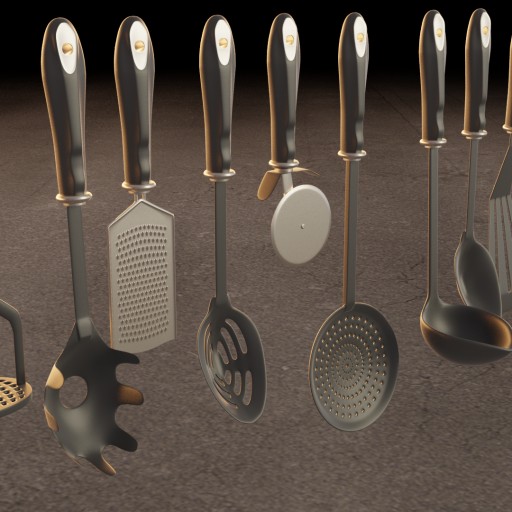 Kitchen utensils Free 3D Model