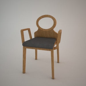 Armrest chair B-1202 3D model MODERN