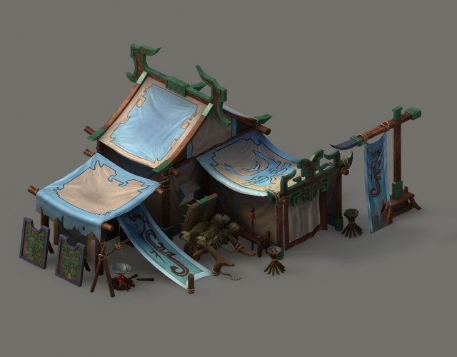 Barracks – tents 3D Model