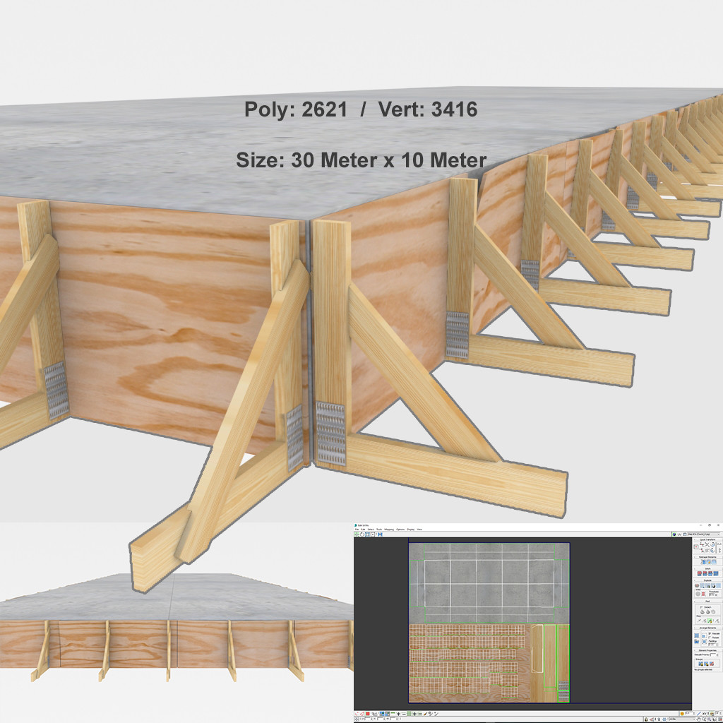 cement slab construction site foundation 3D Model