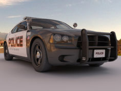 police car with HDRI environment 3D Model