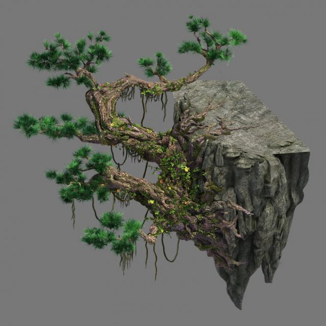 Cliff side – pine 3D Model