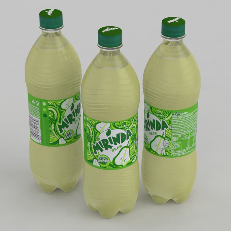 Beverage Bottle Mirinda Pear 1L (2) 3D 3D Model