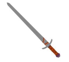 Sword low poly hand painted 3D Model