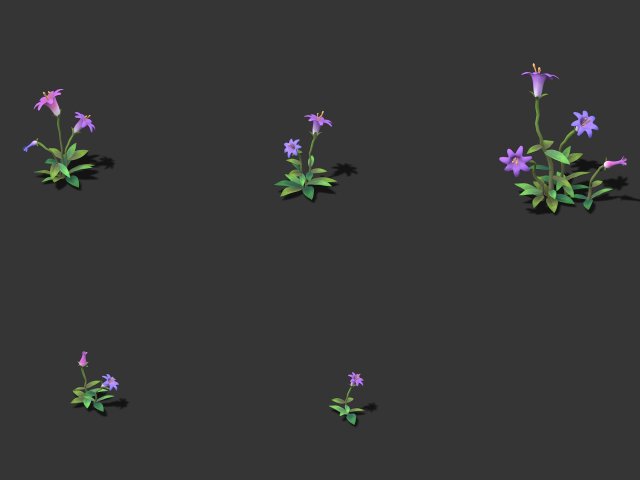 Cartoon version – small flower bark forest 3D Model
