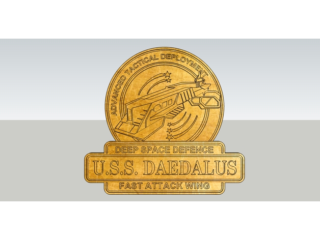 U.S.S. Daedalus Nameplate 3D Print Model