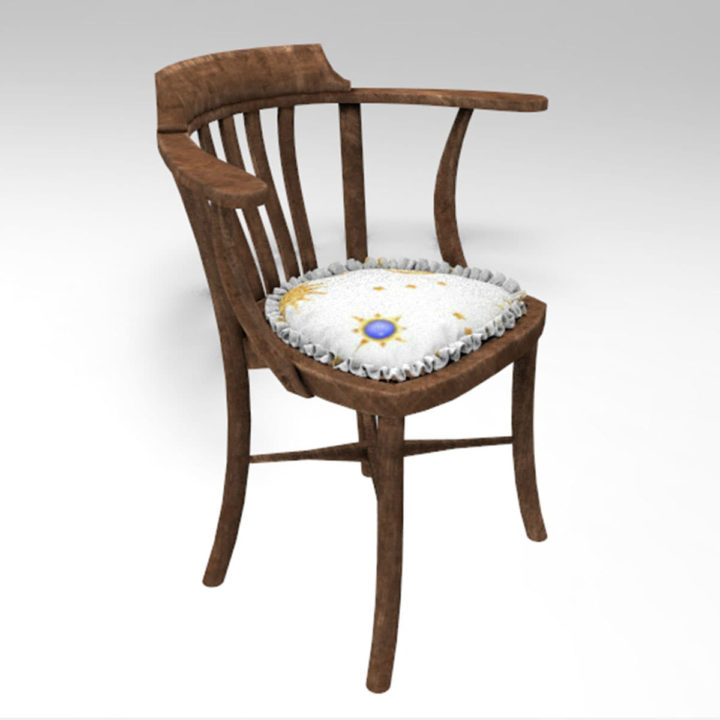 old ottoman chair 3D Model