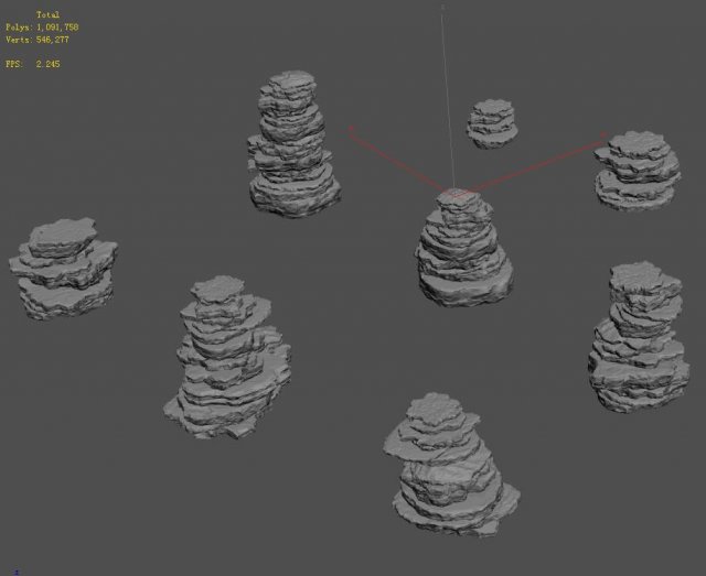 Mountain wall – stone 02 3D Model