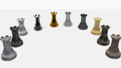 Chess Rooks 5 Sets of 2 3D Model