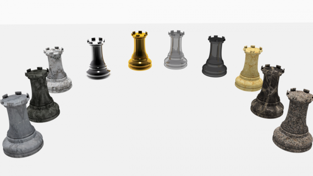 Chess Rooks 5 Sets of 2 3D Model