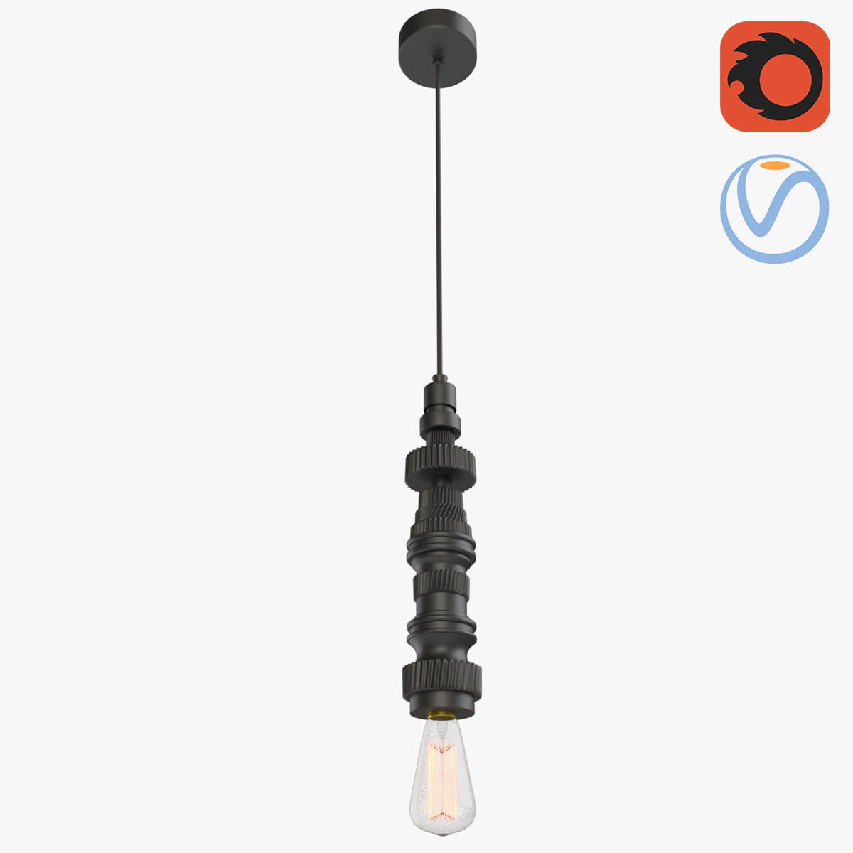 Loft Shaft Gears Lamp 3D Model