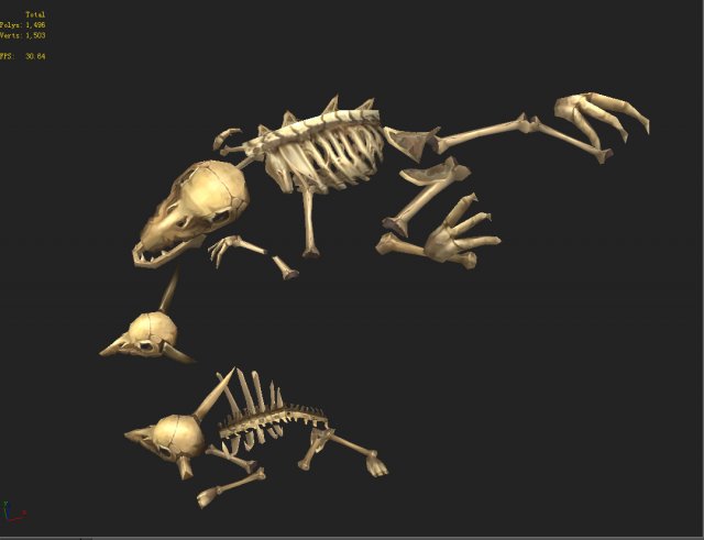 Game Model Arena – bone remains of animals 01 3D Model