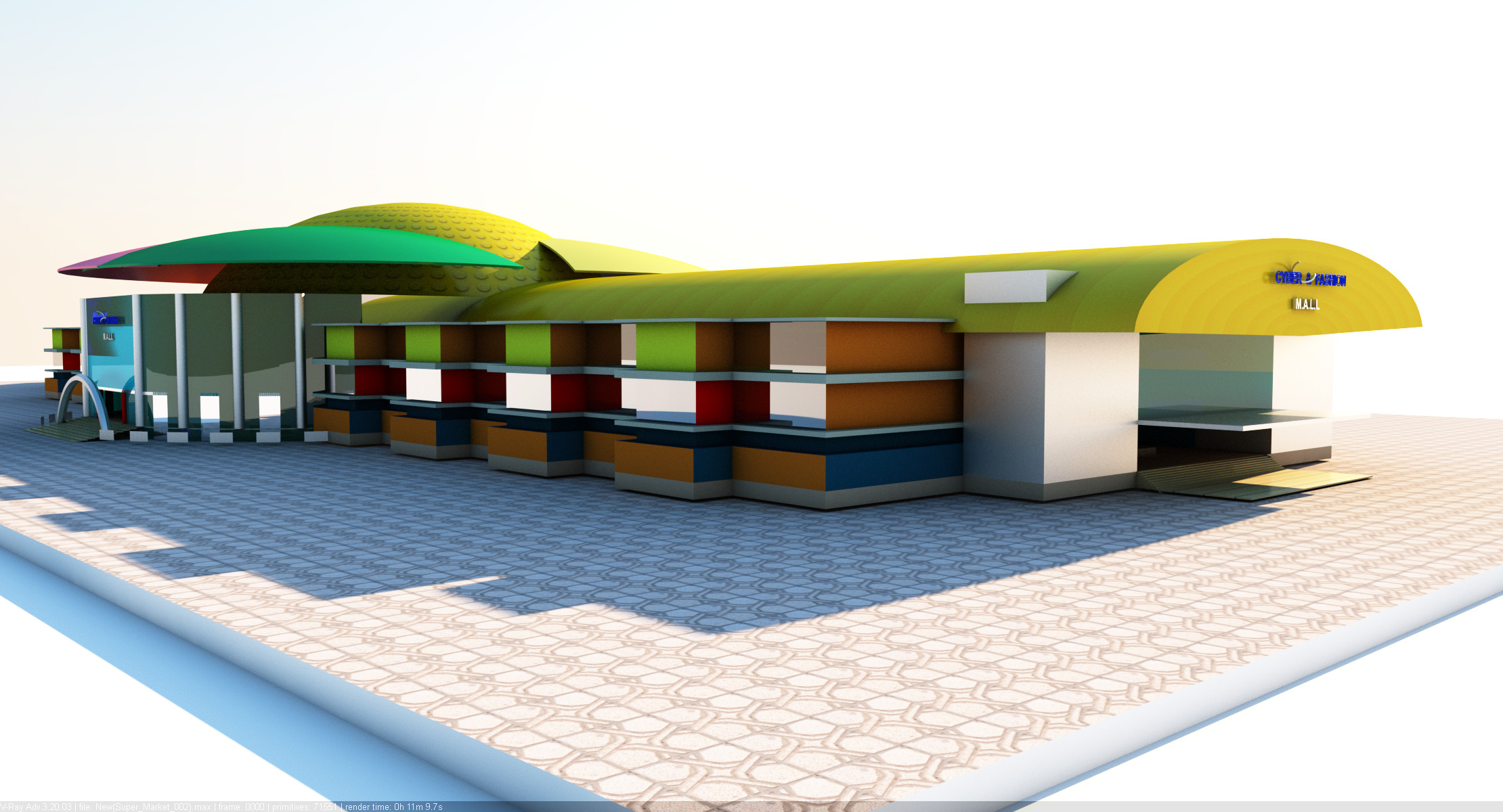 Cyber & Fashion Mall 3D 3D Model