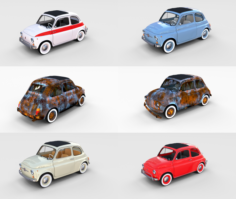 Fiat 500 with interior Pack 3D Model