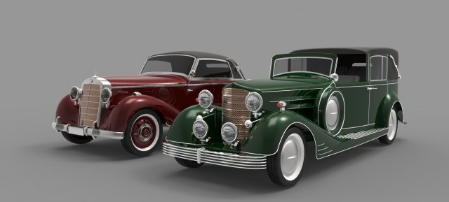 Old cars 3D Model