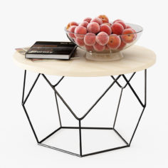 3D Table with peaches 3D Model