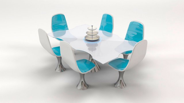 Chair and table 3D Model