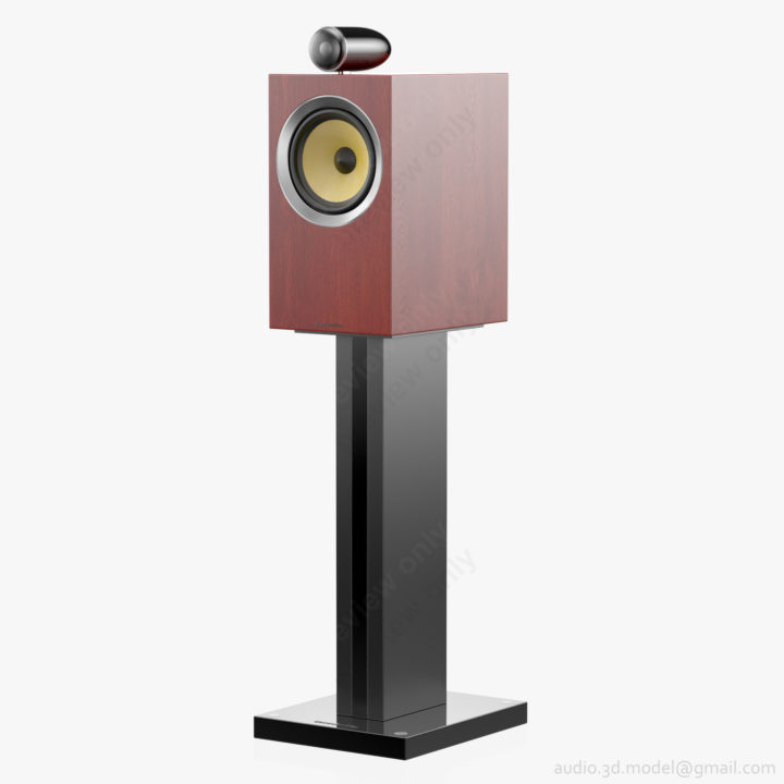 3D Bowers & Wilkins CM6 S2 Rosenut on stand model 3D Model