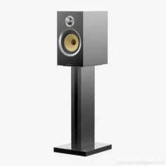 Bowers and Wilkins CM5 S2 Gloss Black on stand 3D Model
