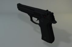 Low Poly Beretta M9 3D Model