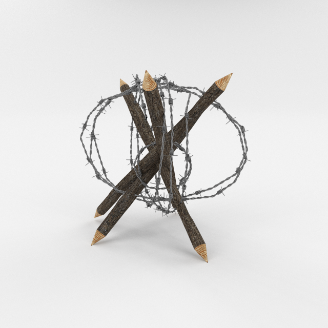 Barb Wire Obstacle 6 3D Model