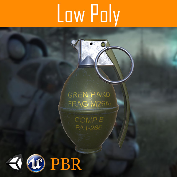 3D Grenade PBR model 3D Model