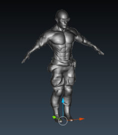 man muscular  soldier 3D Model