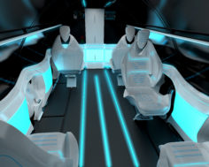 Business class interior of the passenger area of the aircraft 3D Model