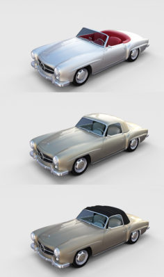 Mercedes 190SL with interior Pack 3D Model