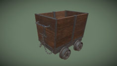 Old Mine Cart Asset 3D Model