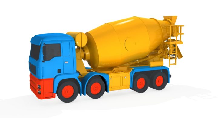 Concrete Mixer Truck 3D Model