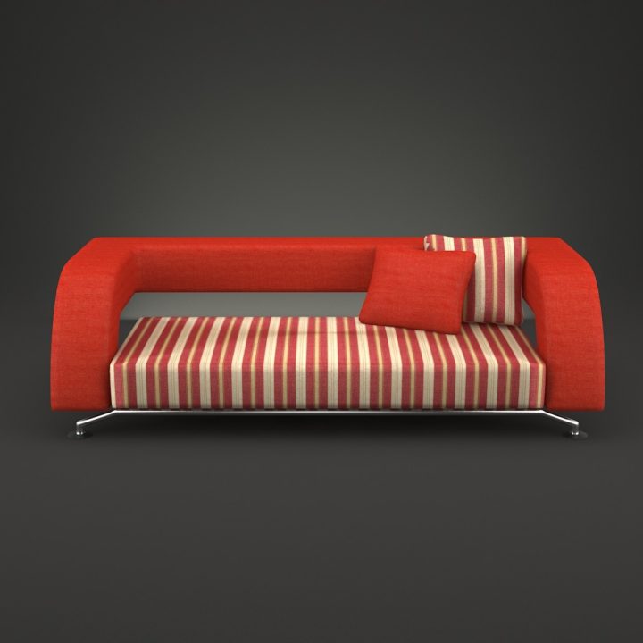 3D Red Sofa model 3D Model