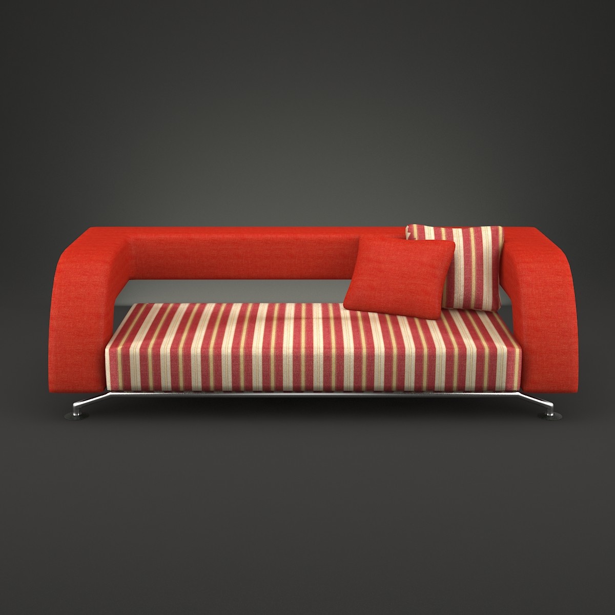 3D Red Sofa model 3D Model