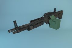 Low Poly M60E4 3D Model