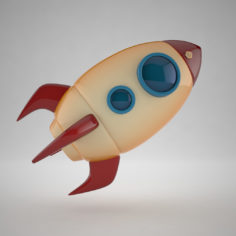 Cartoon Space Rocket 3D model 3D Model