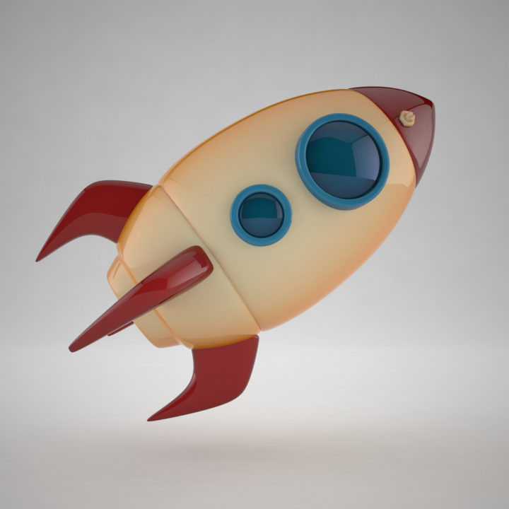 Cartoon Space Rocket 3D model 3D Model