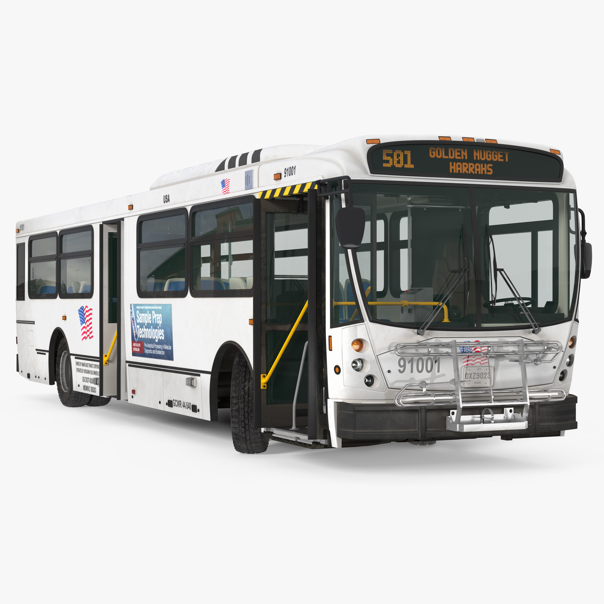 Bus Nabi Model 416 Rigged 3D Model